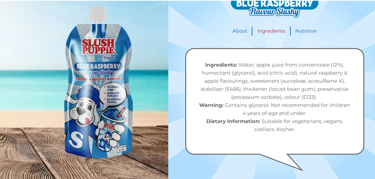 Slush puppies dangerous for children under four