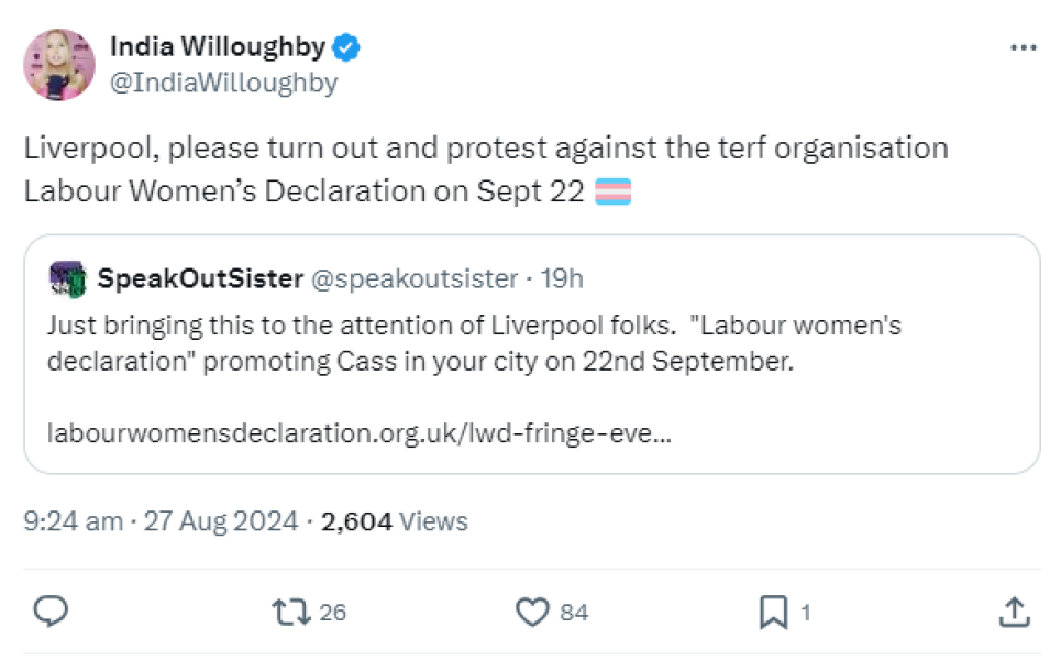 Labour Women's Declaration at Lab Conference 2024 - STALL! - Reem Alsalem [UNSRVAW], Sonia Sodha and Dr Anna Hutchison