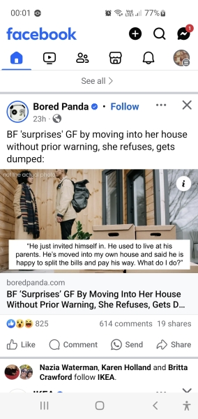 Partner moved himself in WITHOUT my say so