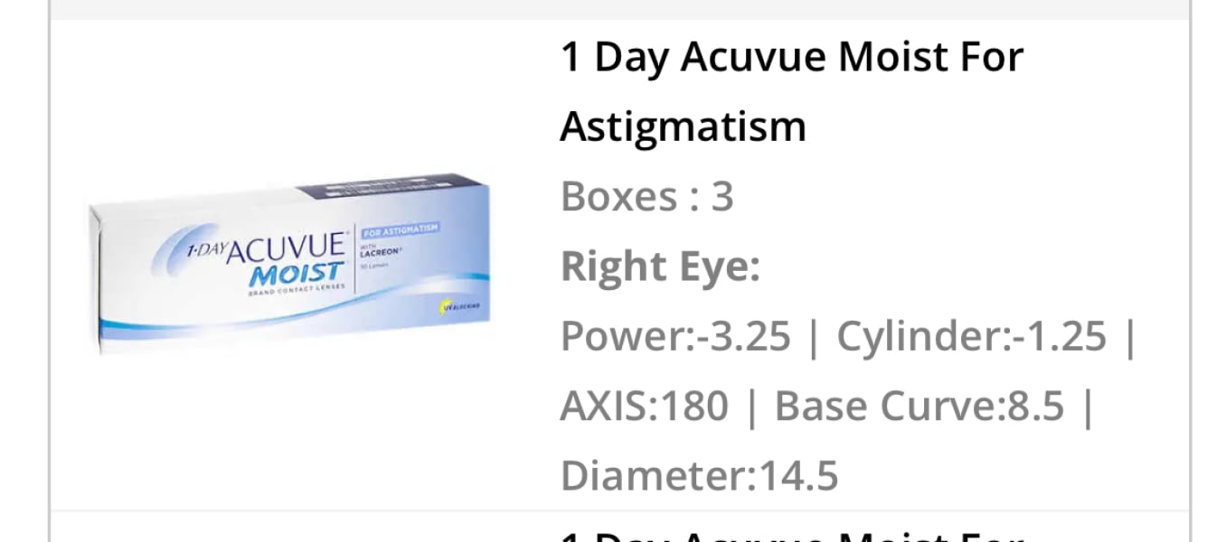Contact lens advice