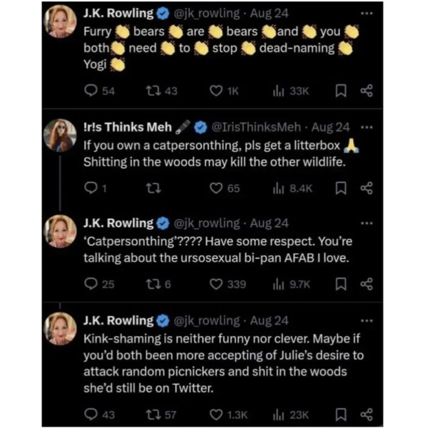 JKR and the delusions of trans activists.