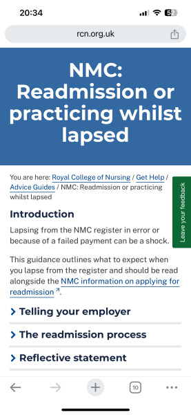 NMC lapsed registration