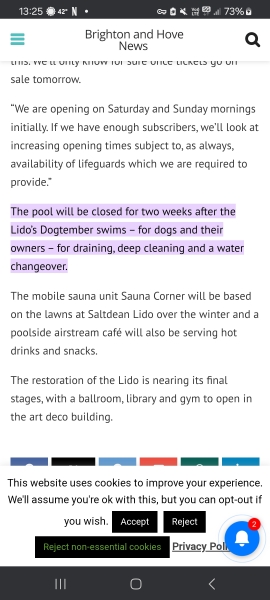 To think having dogs in Saltdean lido is utterly disgusting?