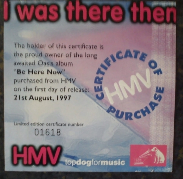Oasis day of release certificate - worth any money now?