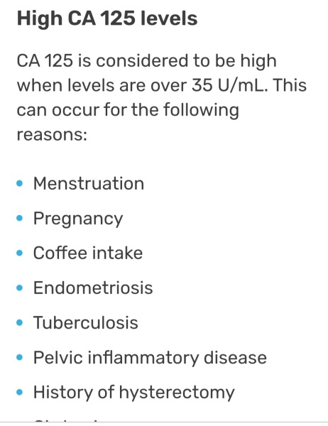 CA 125 normal can fluctuate?