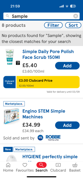 Free samples from supermarket online shopping