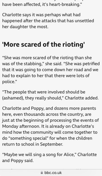 Totally disgusted by those rioting in Southport