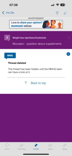 Why has my thread in weight loss injections been automatically hidden/deleted?