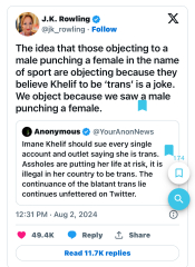 JKR and the delusions of trans activists.