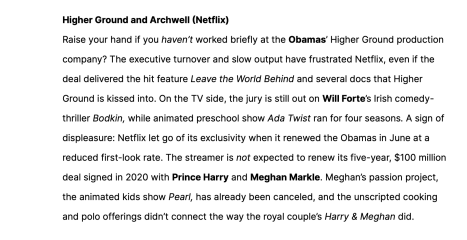 Netflix deal,  looking like it may be over for H&M