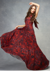 Red maxi dress
