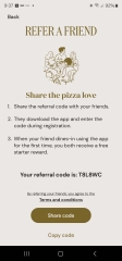 Free Pizza Express starter using the app