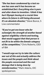 To ask if you think the Olympic boxers are male?
