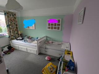 Baby sharing room with 8 year old