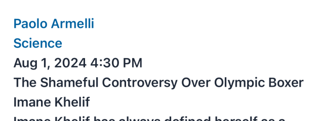 Thread 3: TWO “Female Boxers” Set To Compete At Paris 2024 Were Previously Disqualified From Women’s World Championship For Having “XY Chromosomes”