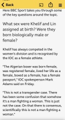 To ask if you think the Olympic boxers are male?