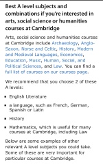 Typical A levels for law