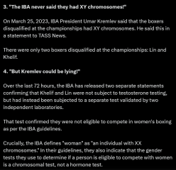 Thread 2: TWO “Female Boxers” Set To Compete At Paris 2024 Were Previously Disqualified From Women’s World Championship For Having “XY Chromosomes”
