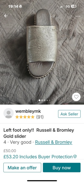 One slider for sale on Vinted!!! One!!