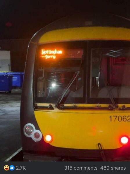 I'll have a first class ticket to nottingham