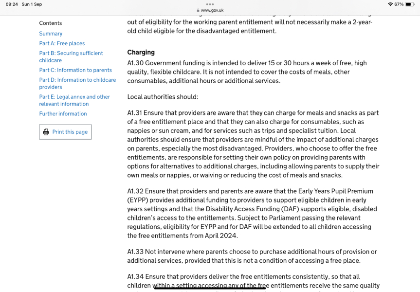 Obligatory food payments to nursery!