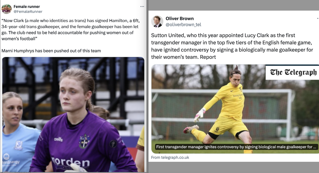 First transgender manager ignites row by signing biologically male goalkeeper for women’s team