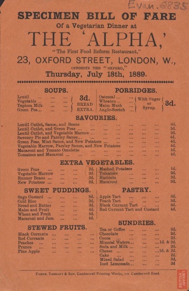 Vegetarian restaurants that have come and gone