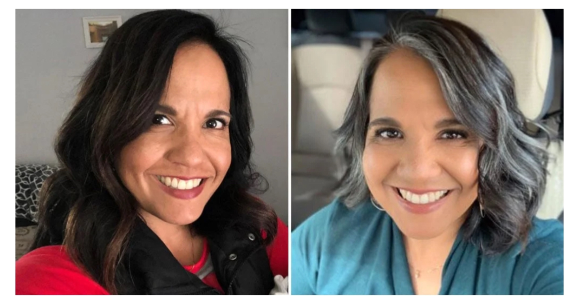 Women dying their hair grey