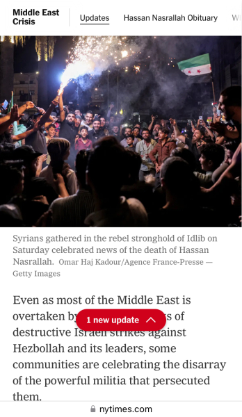 IDF reports Nasrallah killed in overnight strikes