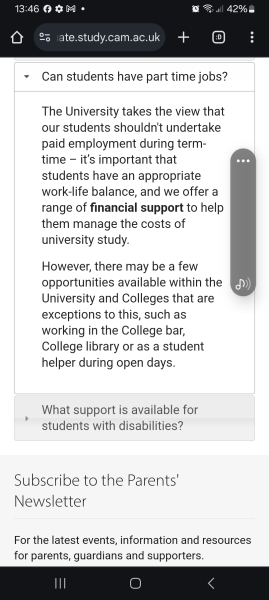 University: weekly money needed as 'extra' in 1st year (catered accomm)
