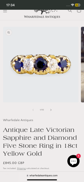 £500 sapphire ring?
