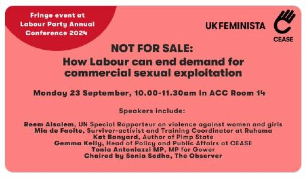 Labour Women's Declaration at Lab Conference 2024 - STALL! - Reem Alsalem [UNSRVAW], Sonia Sodha and Dr Anna Hutchison