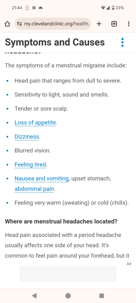 Menstrual Migraine - struggling