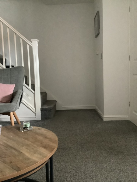 Where to stop painting when your stairs are in your living room