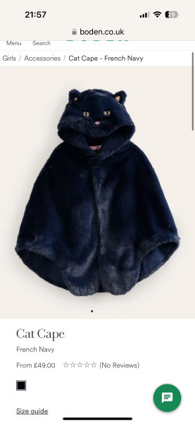Hello, I’m sorry but as everybody seen the Boden cat cape