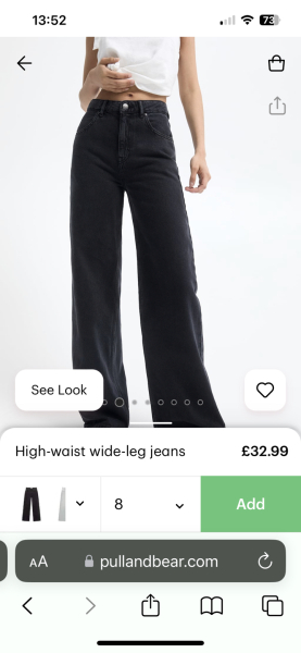 Wide leg jeans ,these look awful don't they ?