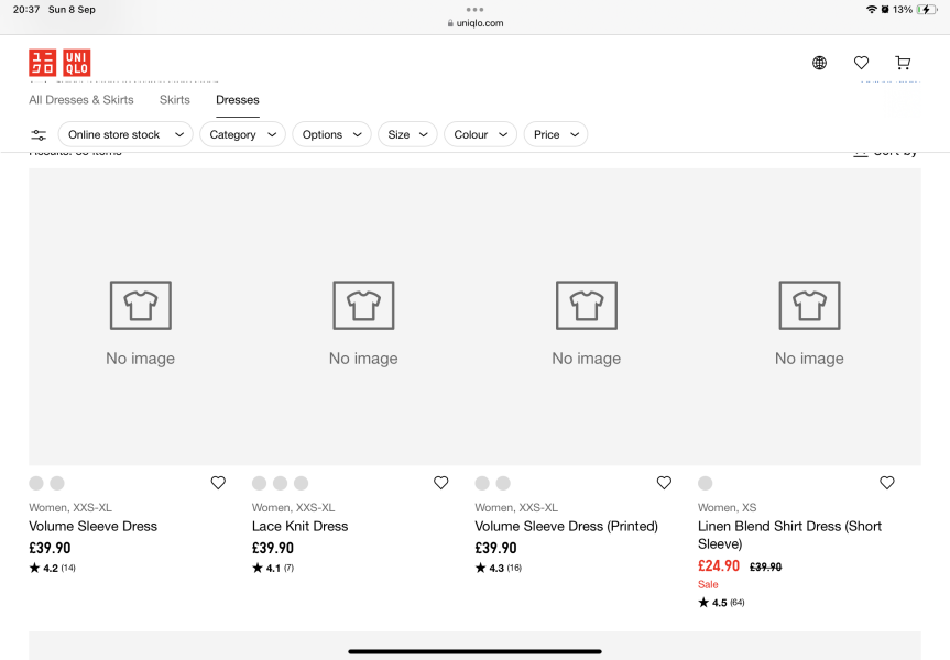 Is anyone else finding the new Uniqlo online store completely unusable?