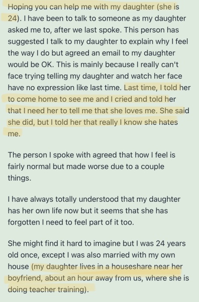 Help with my daughter (24)