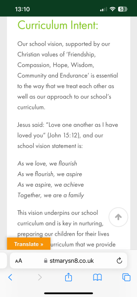 To go to church to broaden my childs choice of school