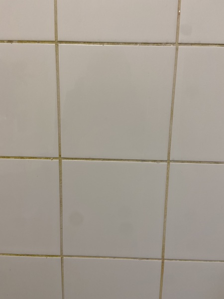 How to get rid of orangey stains on grout?