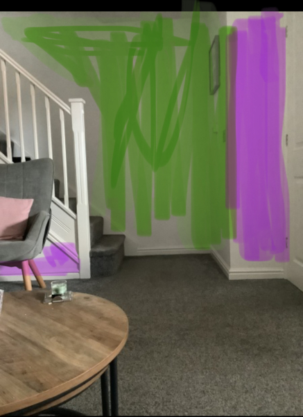 Where to stop painting when your stairs are in your living room