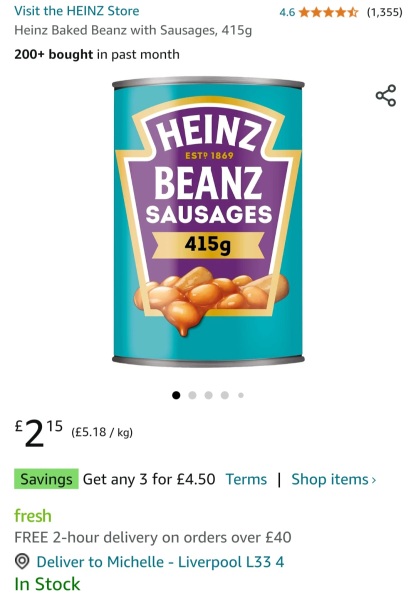 Heinz Beans and Sausages