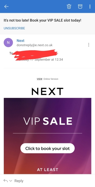 Got an email for Next Sale - how do I know it's genuine?