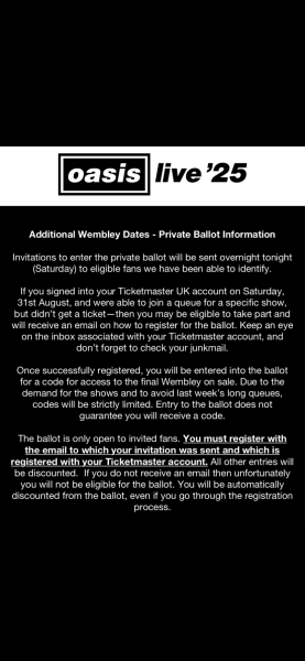 Oasis ballot