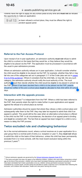 Fair Access Panel - Should parents be made aware?