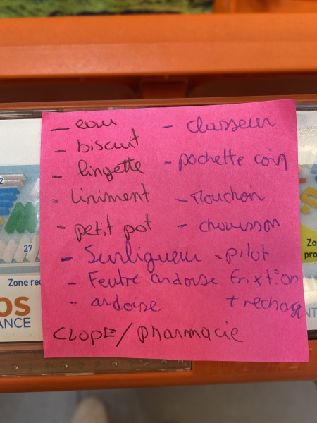 A shopping list one … but make it French