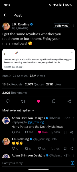 JK Rowling roasts more than just marshmallows