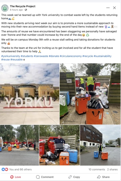 York Uni - save money, recycle, kit out your student flat!