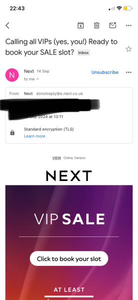 Got an email for Next Sale - how do I know it's genuine?