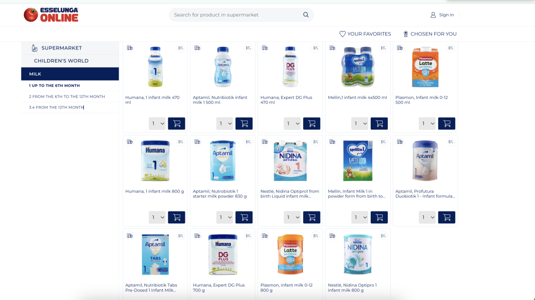 Baby Formula in Italy